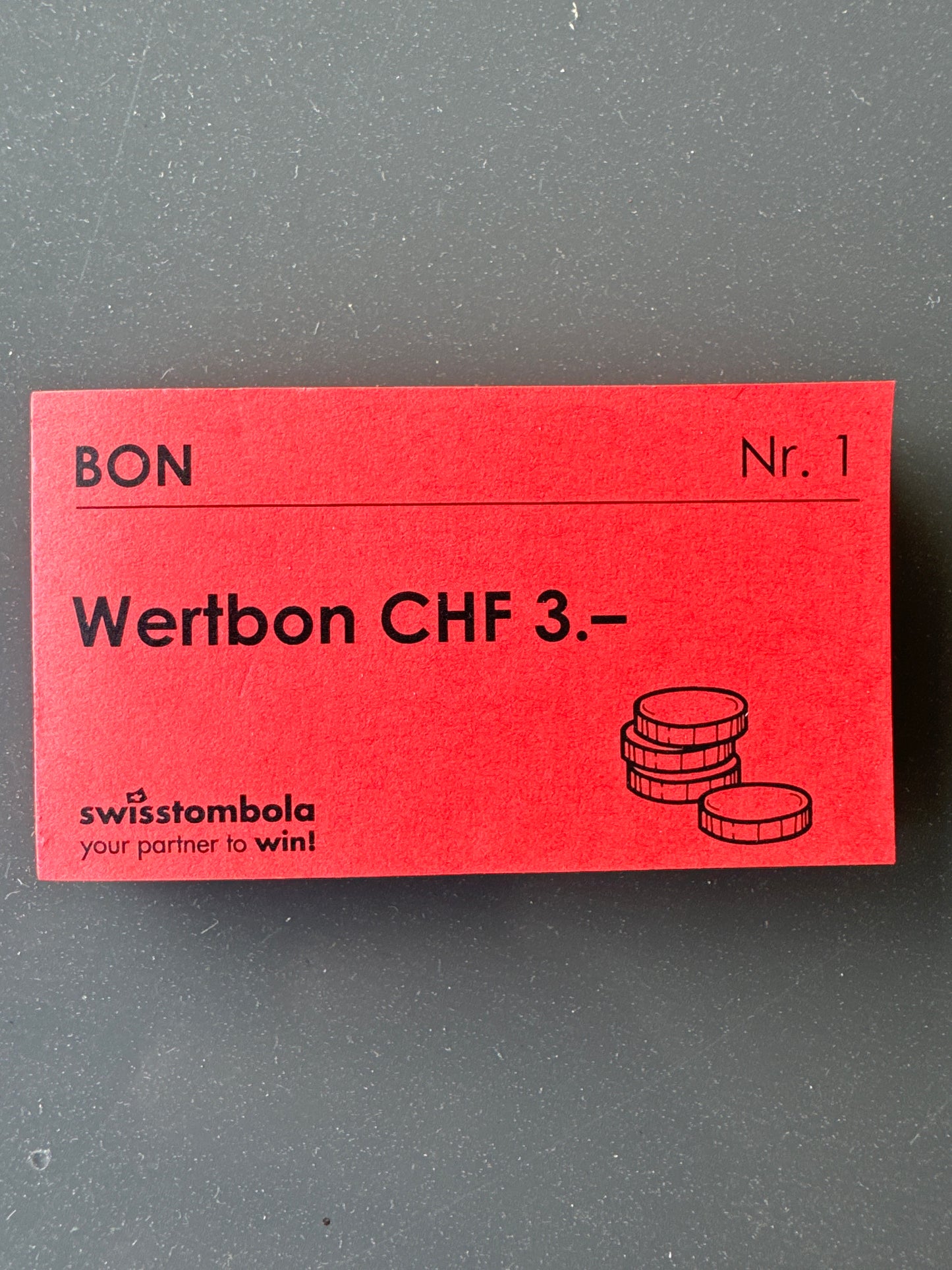 100 Gutscheine am Block, nummeriert, Wertbon CHF 3.-
