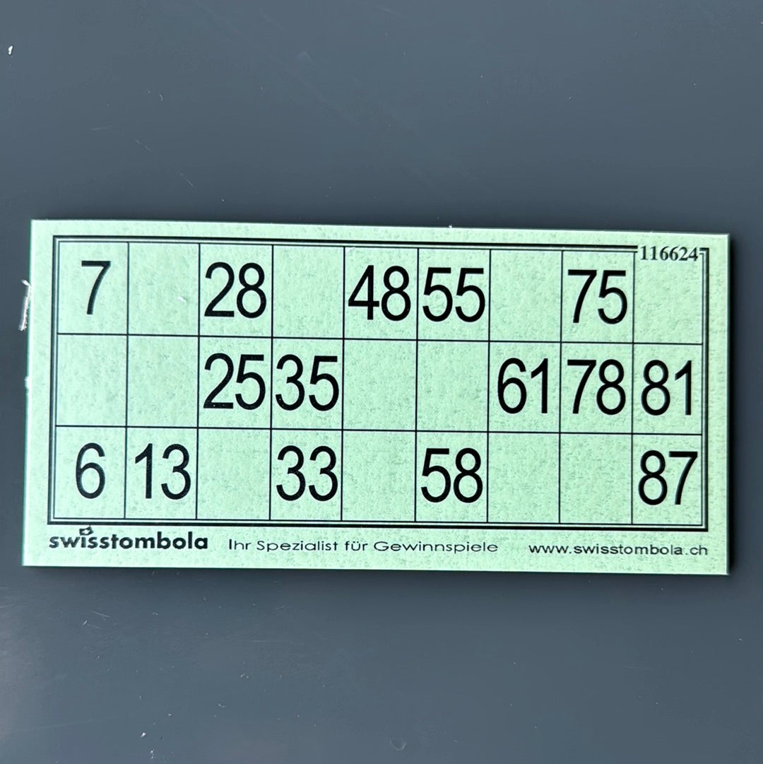 100 Lotto Karten plastifiziert 15 aus 90, 148.5 x 70 mm