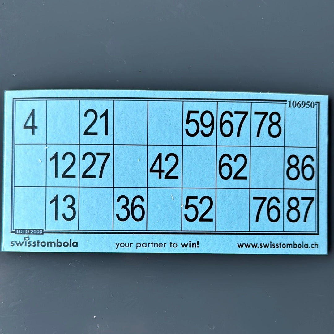 100 Lotto Karten plastifiziert 15 aus 90, 148.5 x 70 mm