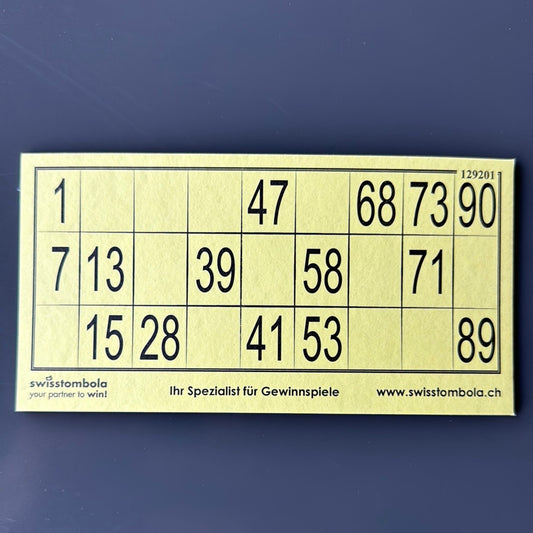 100 Lotto Karten plastifiziert 15 aus 90, 148.5 x 70 mm