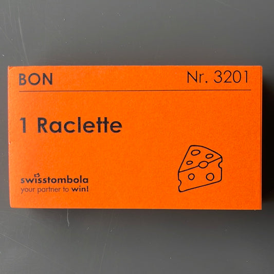 100 Gutscheine am Block, nummeriert, 1 Raclette