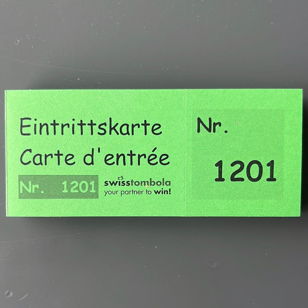 100 Eintrittskarten am Block grün