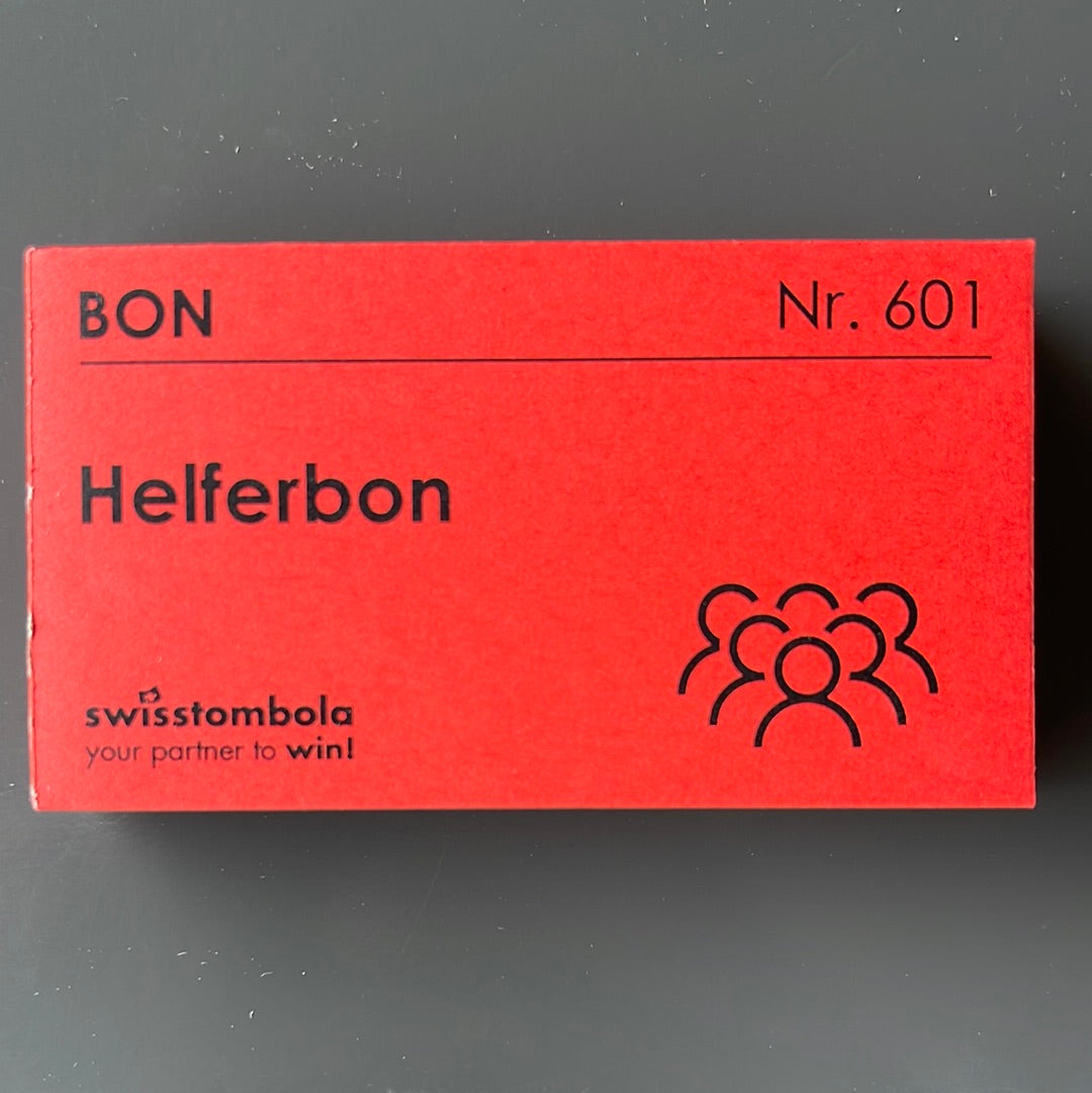 100 Gutscheine am Block, nummeriert, Helferbon