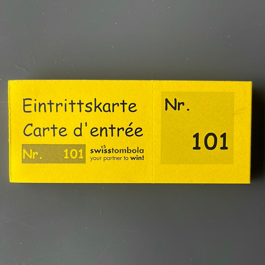 100 Eintrittskarten am Block gelb