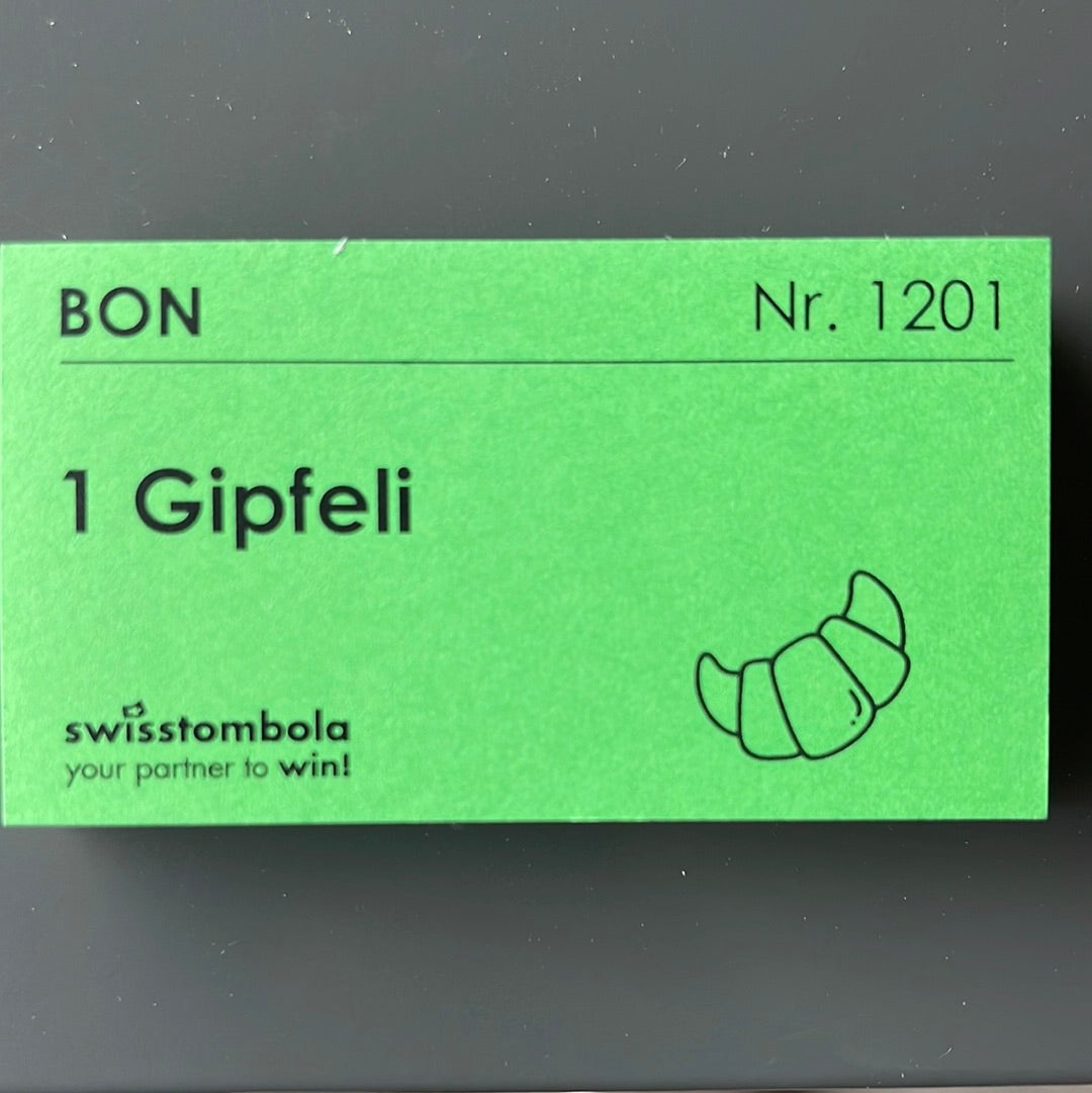 100 Gutscheine am Block, nummeriert, 1 Gipfeli