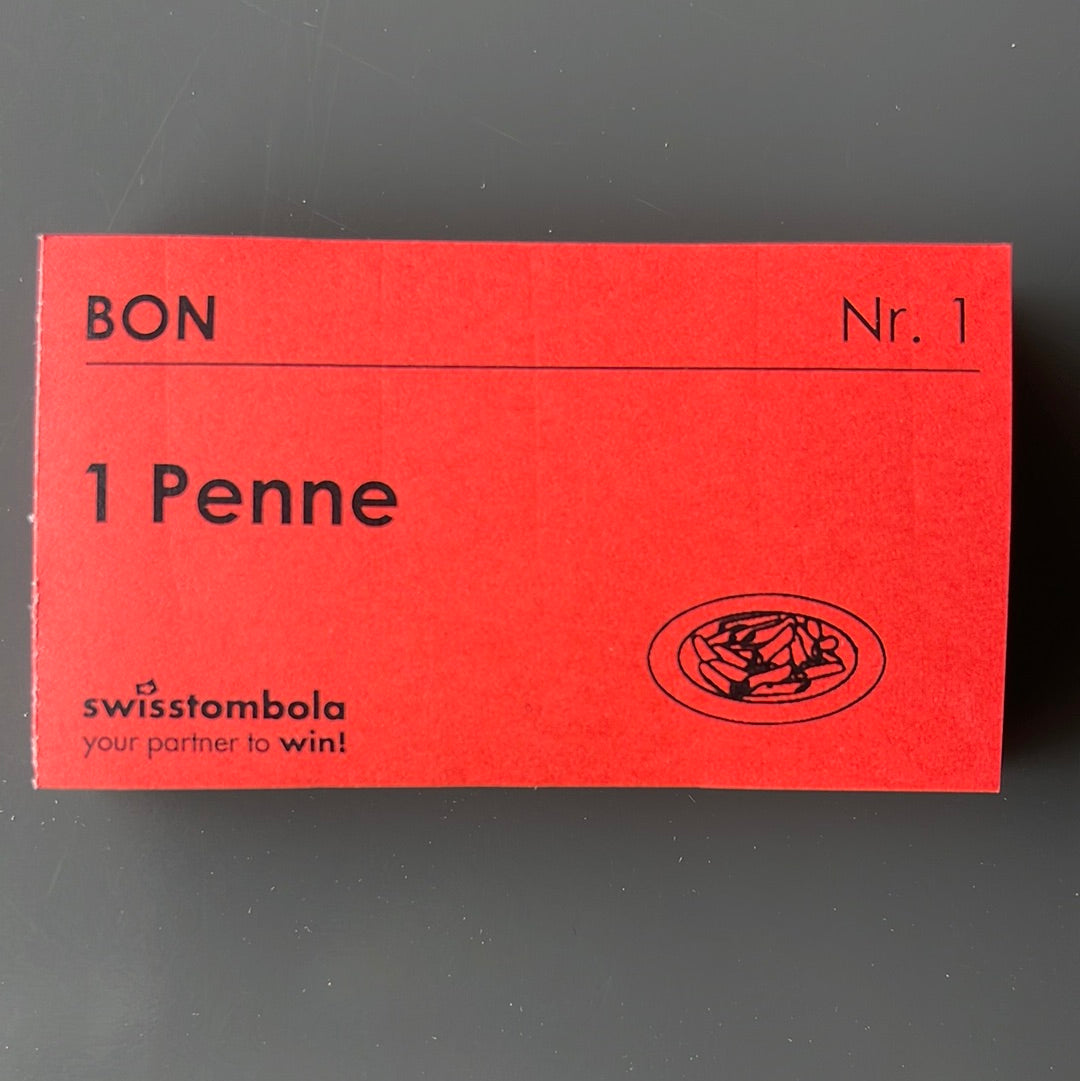 100 Gutscheine am Block, nummeriert, 1 Penne