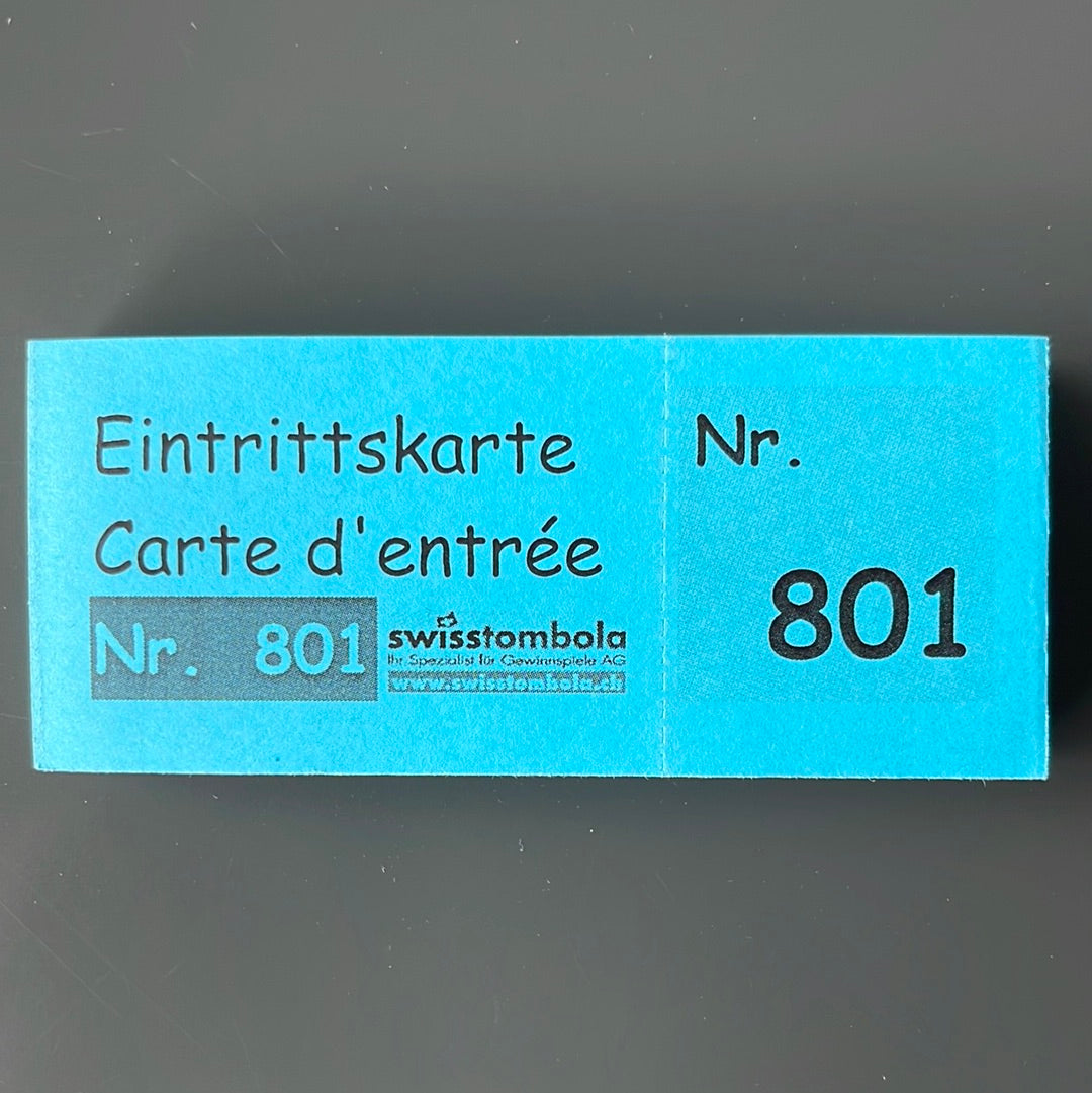 100 Eintrittskarten am Block blau