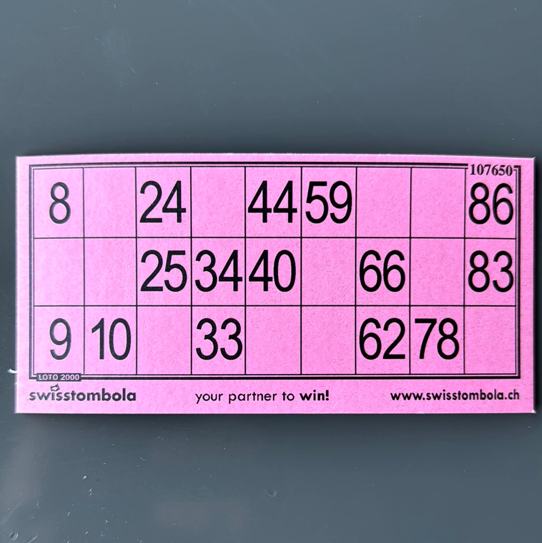 100 Lotto Karten plastifiziert 15 aus 90, 148.5 x 70 mm