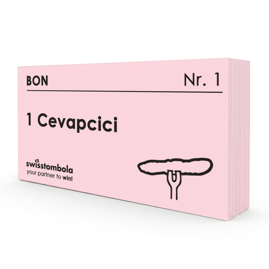 100 Gutscheine am Block, nummeriert, 1 Cevapcici