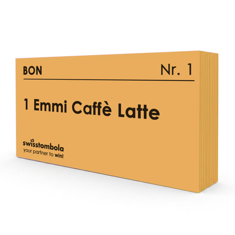 100 Gutscheine am Block, nummeriert, 1 Emmi Caffè Latte