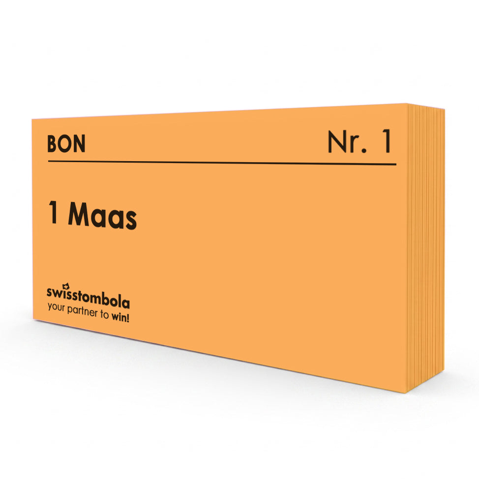 100 Gutscheine am Block, nummeriert, 1 Mass