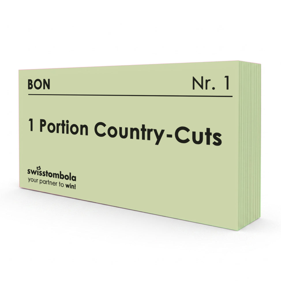 100 Gutscheine am Block, nummeriert, 1 Portion Country-Cuts
