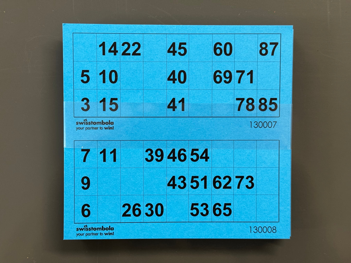 100 Lotto Karten mit 2 Spielen 15 aus 90, Papier 160 Gramm, 148.5 x 140 mm