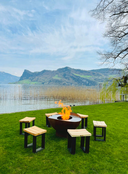 Gartenfeuer & Feuerschale Feu du Jardin WAVE Rost-Optik 100x54 cm