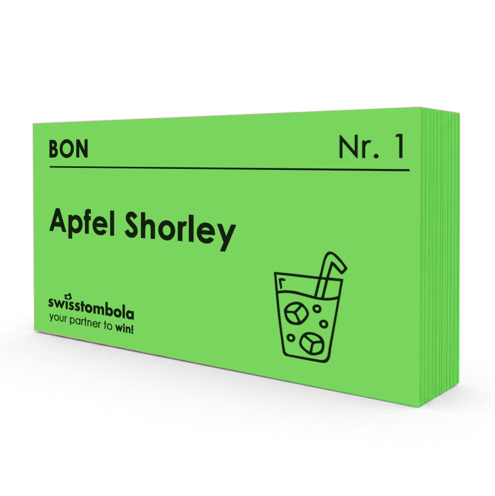 100 Gutscheine am Block, nummeriert, Apfel Shorley