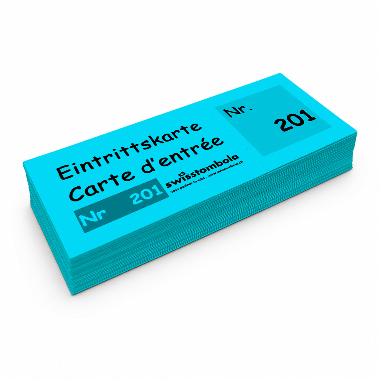 100 Eintrittskarten am Block blau