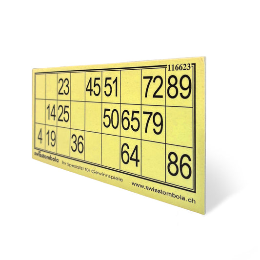 100 Lotto Karten plastifiziert 15 aus 90, 148.5 x 70 mm