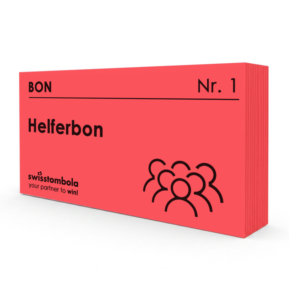 100 Gutscheine am Block, nummeriert, Helferbon