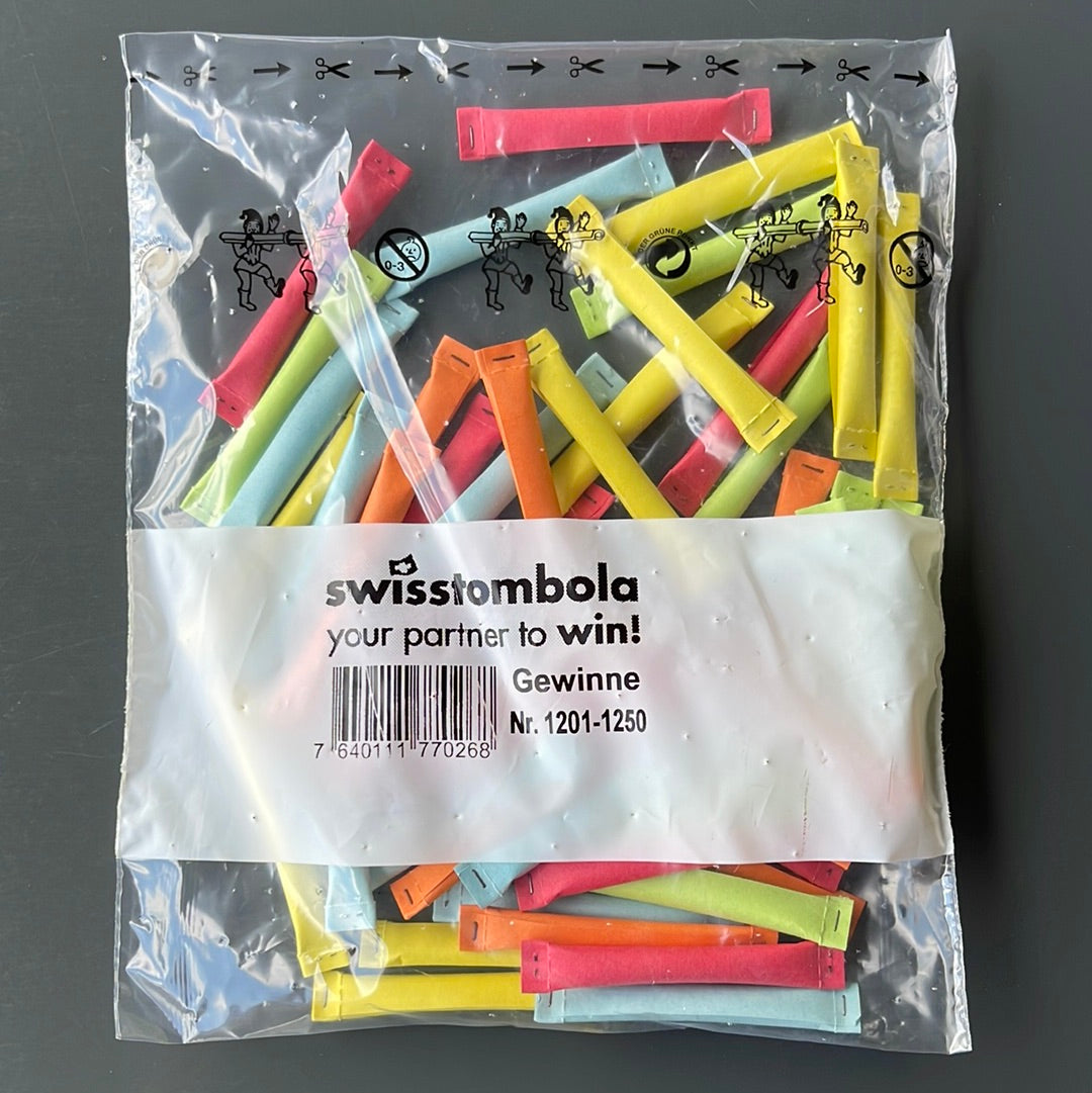 50 Swisstombola Sicherheitslose Treffer mit Nummer (5-farbig)