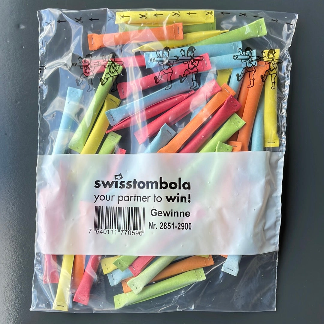 50 Swisstombola Sicherheitslose Treffer mit Nummer (5-farbig)