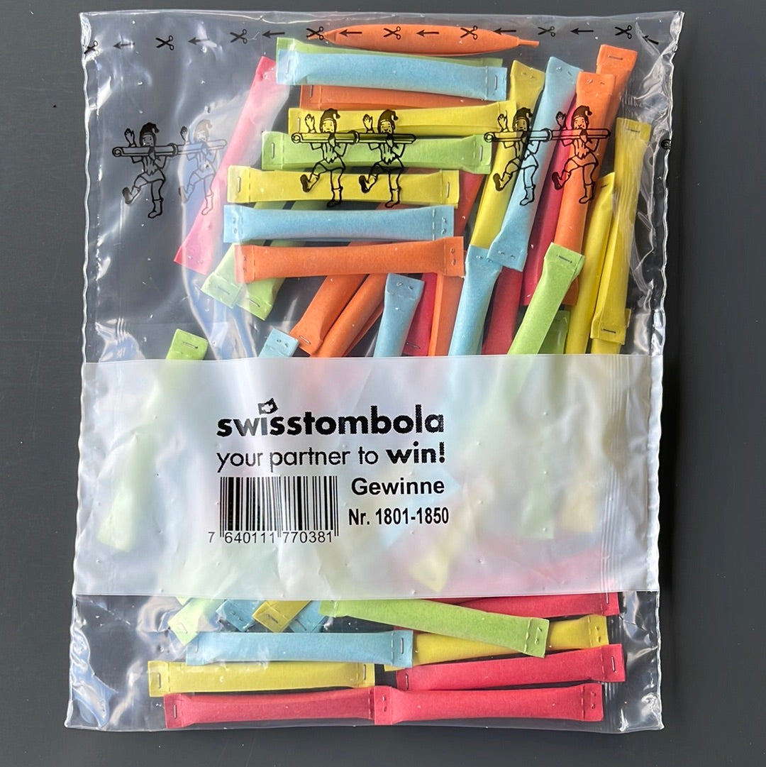 50 Swisstombola Sicherheitslose Treffer mit Nummer (5-farbig)