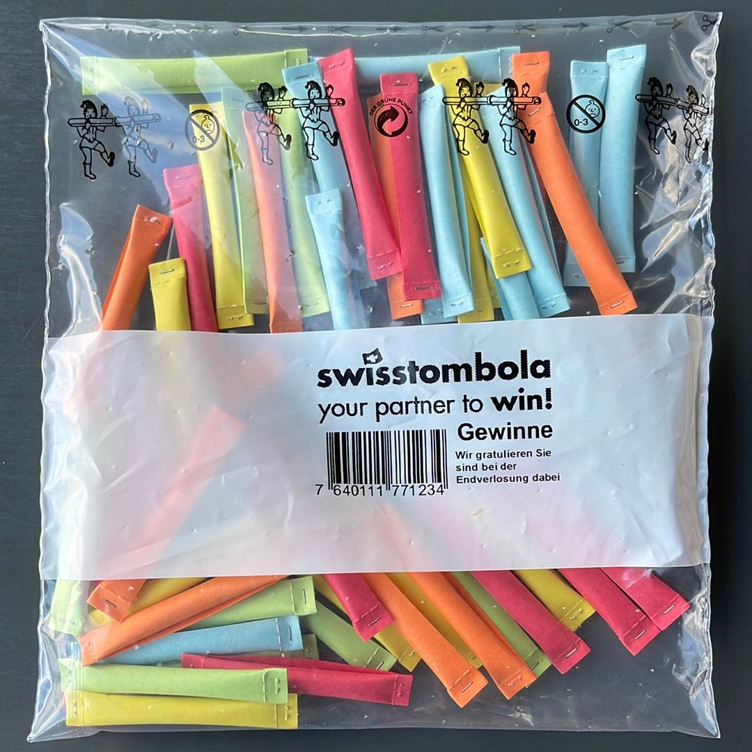 50 Swisstombola Endverlosungslose mit Adressfeld (5-farbig)
