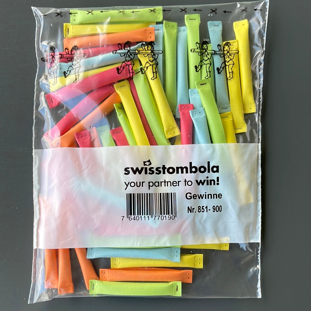 50 Swisstombola Sicherheitslose Treffer mit Nummer (5-farbig)