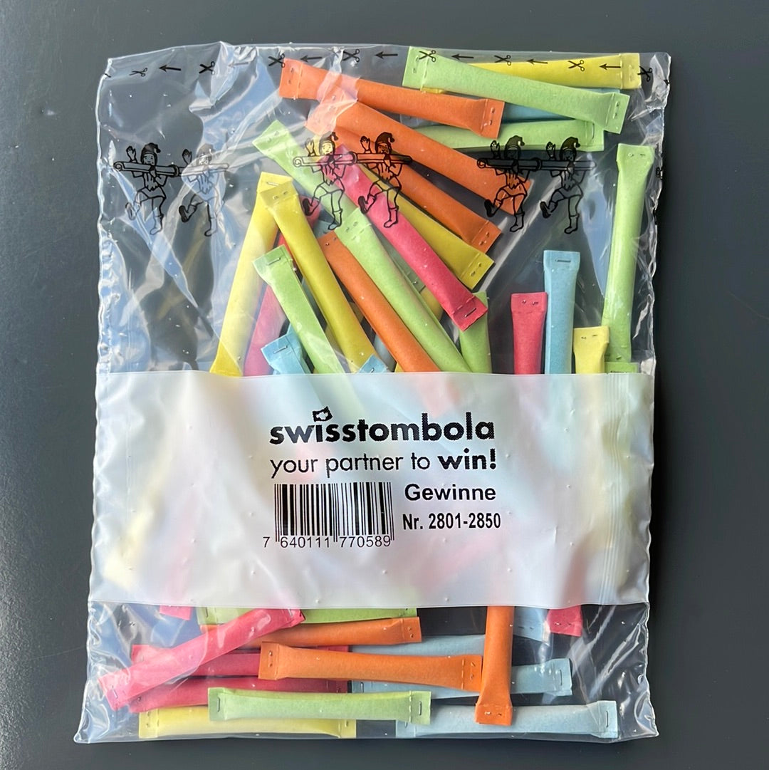 50 Swisstombola Sicherheitslose Treffer mit Nummer (5-farbig)