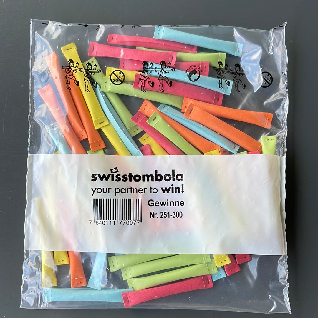 50 Swisstombola Sicherheitslose Treffer mit Nummer (5-farbig)