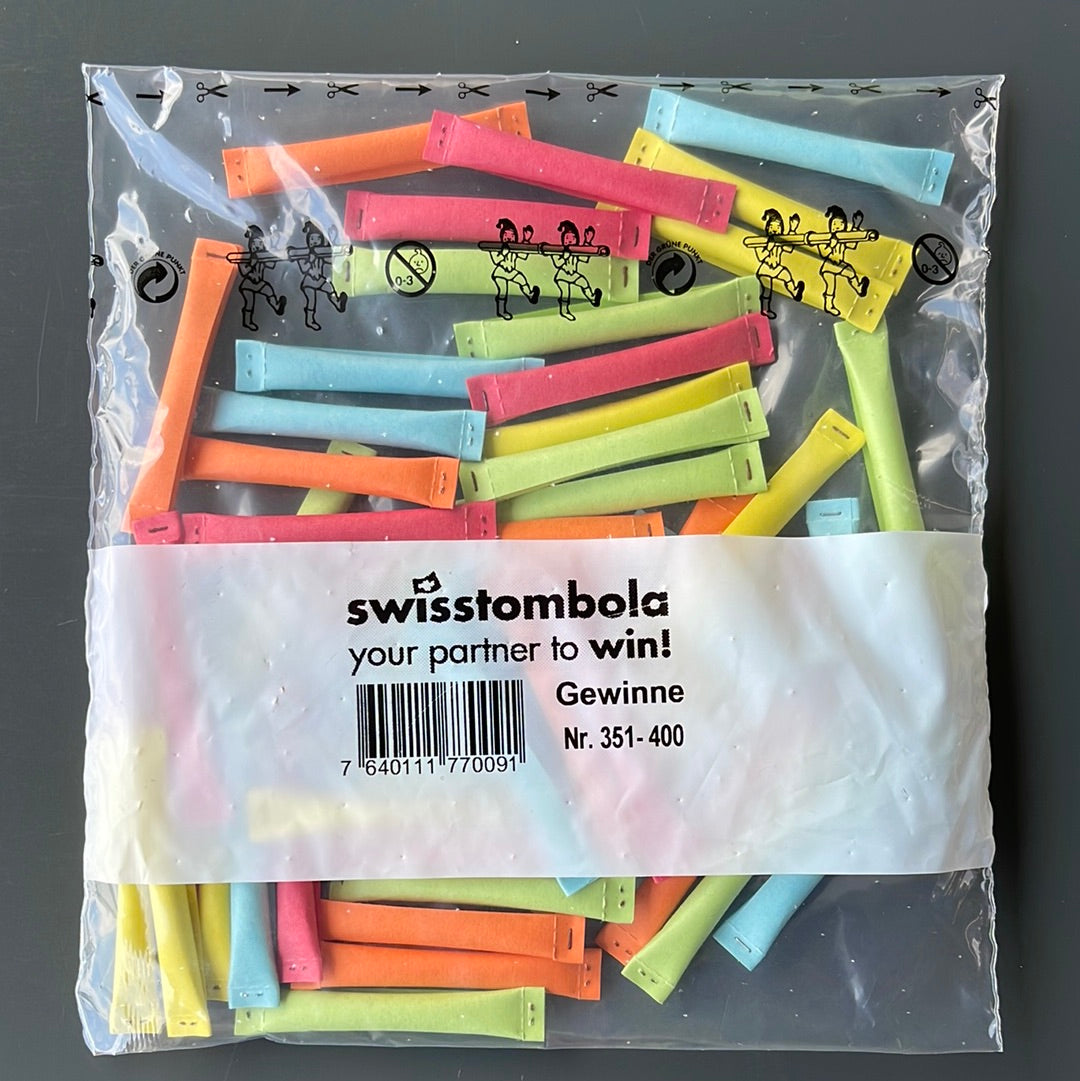 50 Swisstombola Sicherheitslose Treffer mit Nummer (5-farbig)