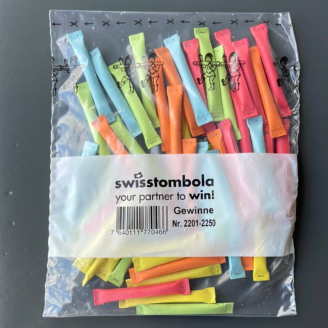 50 Swisstombola Sicherheitslose Treffer mit Nummer (5-farbig)
