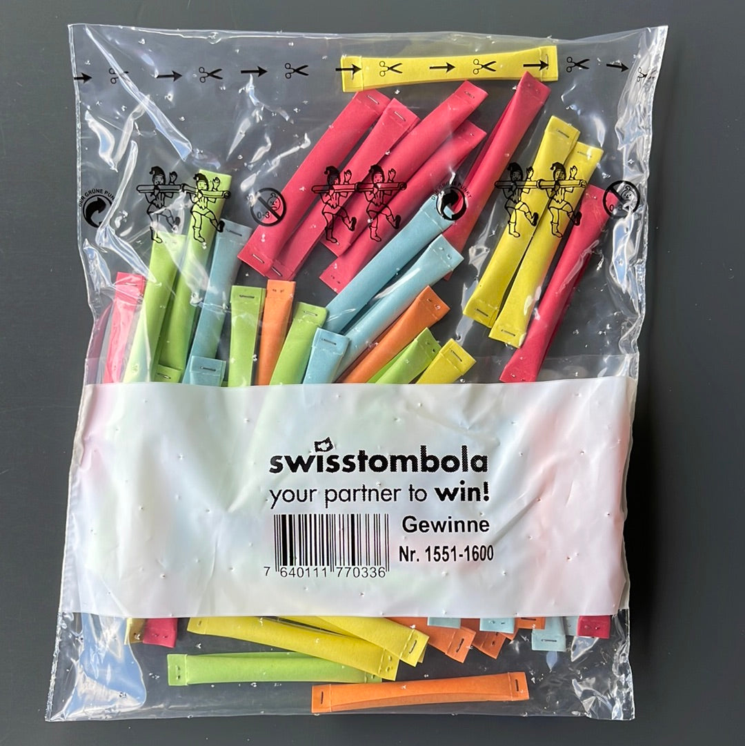50 Swisstombola Sicherheitslose Treffer mit Nummer (5-farbig)