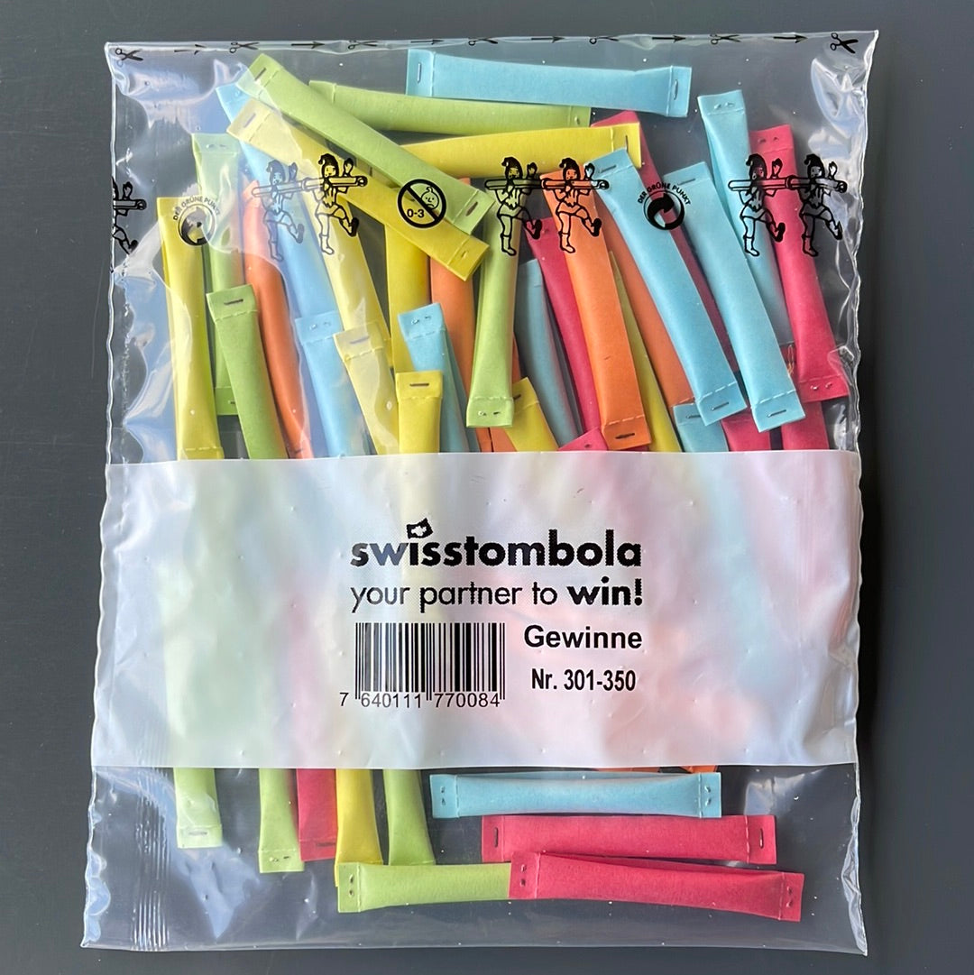 50 Swisstombola Sicherheitslose Treffer mit Nummer (5-farbig)