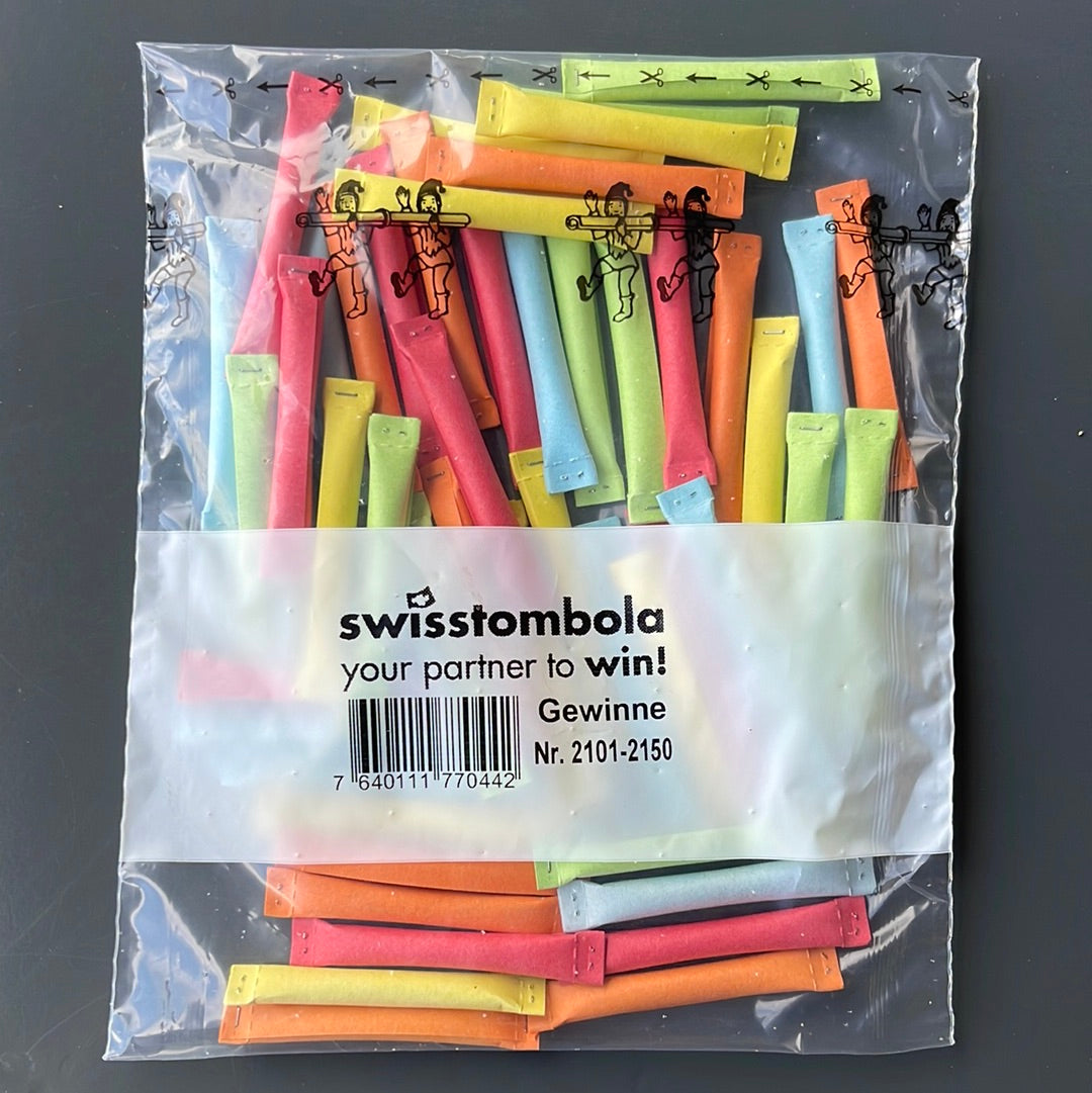 50 Swisstombola Sicherheitslose Treffer mit Nummer (5-farbig)