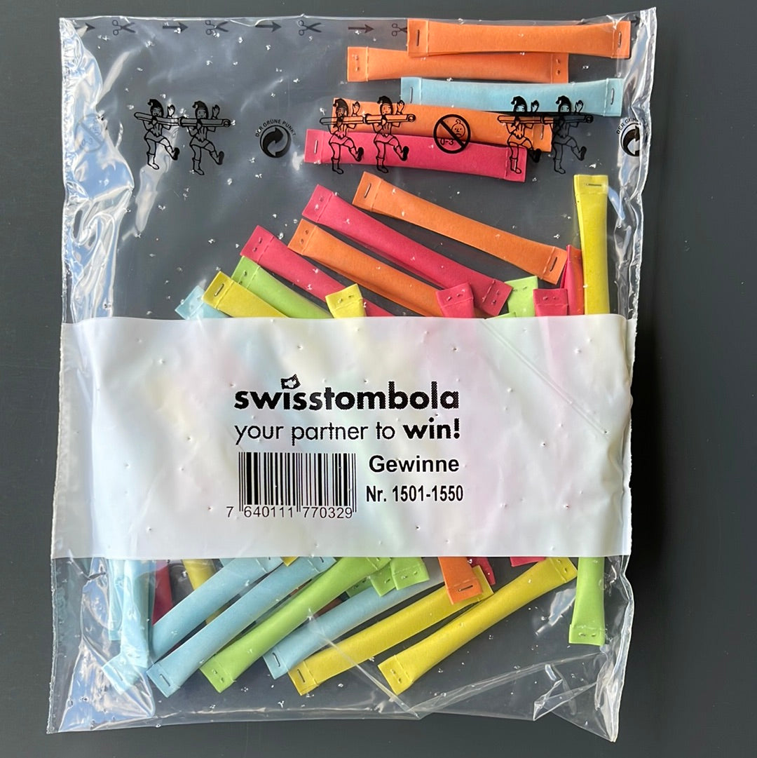 50 Swisstombola Sicherheitslose Treffer mit Nummer (5-farbig)
