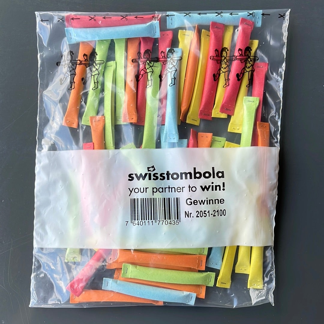 50 Swisstombola Sicherheitslose Treffer mit Nummer (5-farbig)