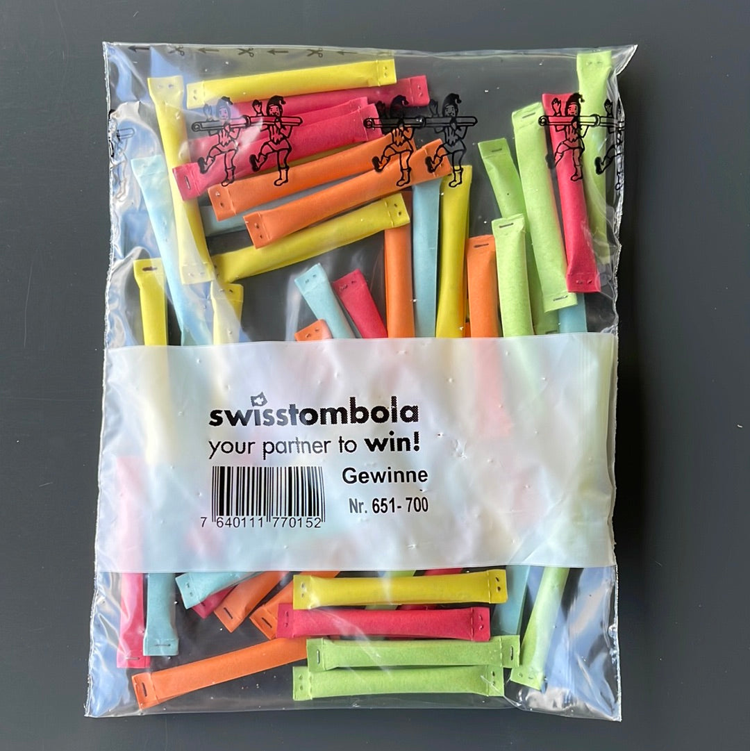 50 Swisstombola Sicherheitslose Treffer mit Nummer (5-farbig)