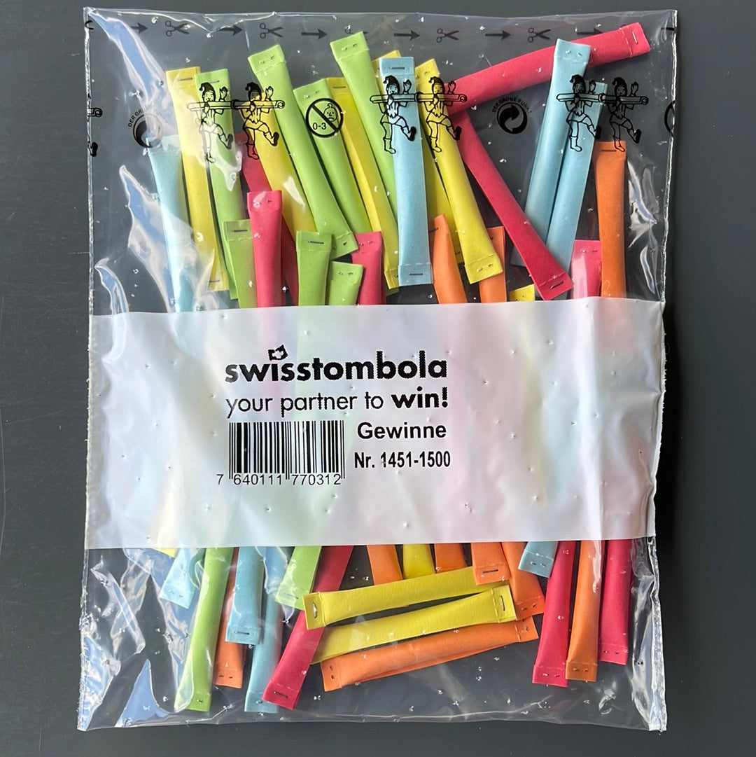50 Swisstombola Sicherheitslose Treffer mit Nummer (5-farbig)