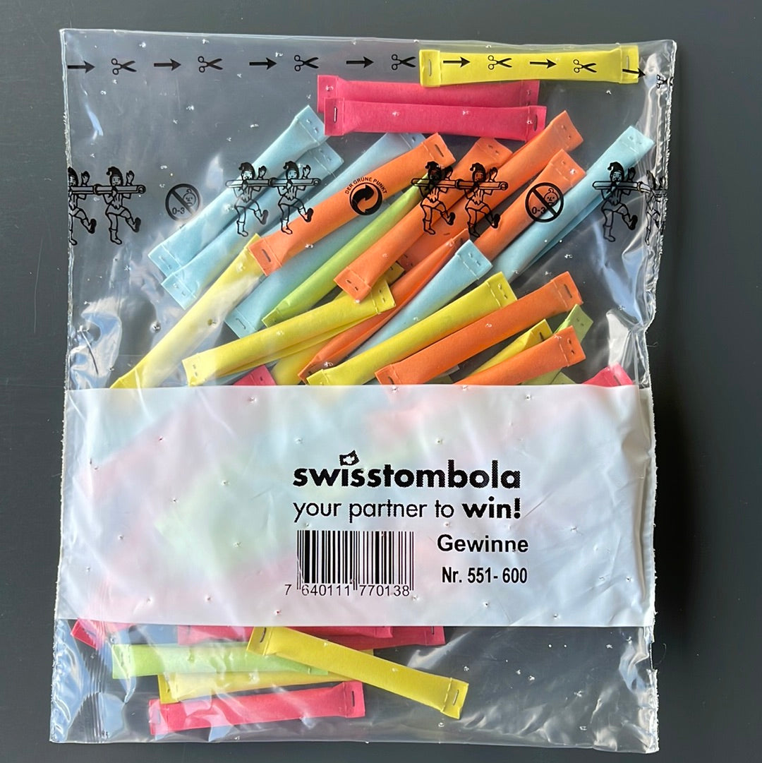 50 Swisstombola Sicherheitslose Treffer mit Nummer (5-farbig)
