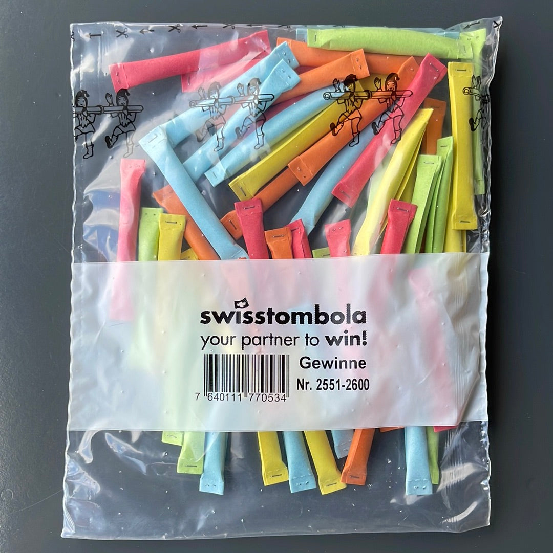 50 Swisstombola Sicherheitslose Treffer mit Nummer (5-farbig)