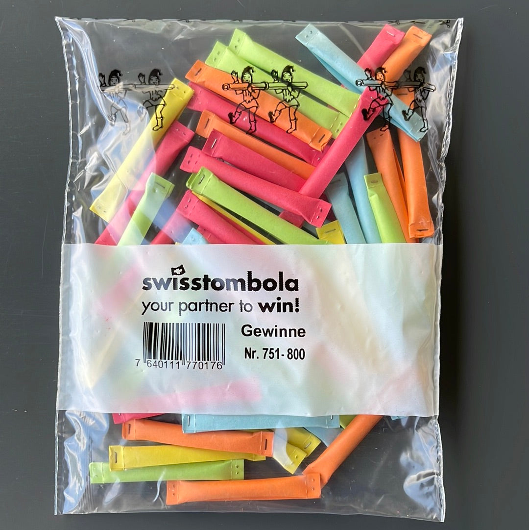 50 Swisstombola Sicherheitslose Treffer mit Nummer (5-farbig)