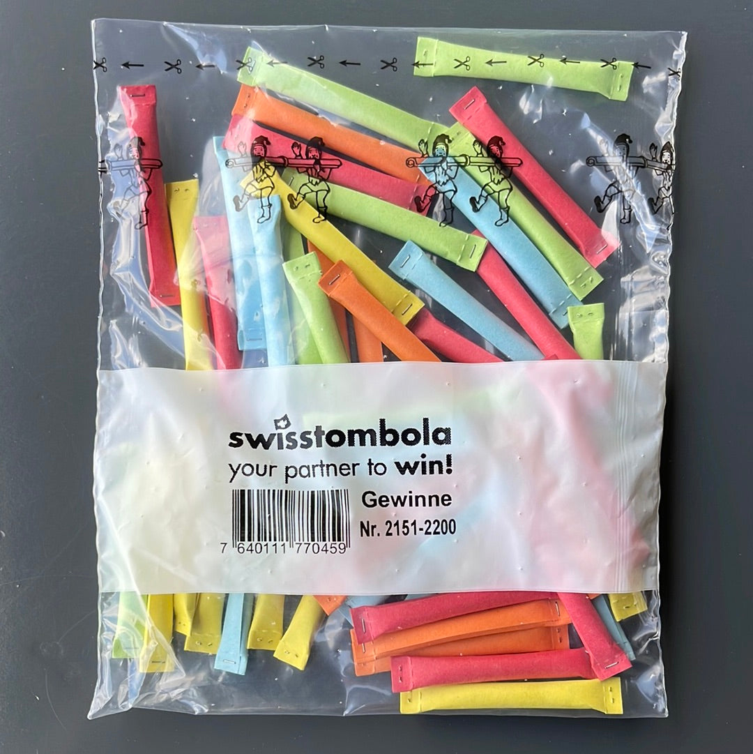 50 Swisstombola Sicherheitslose Treffer mit Nummer (5-farbig)