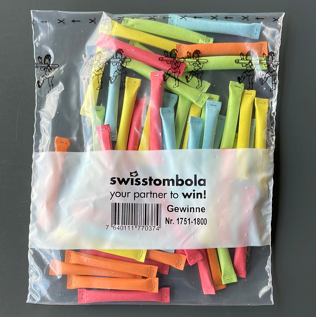 50 Swisstombola Sicherheitslose Treffer mit Nummer (5-farbig)