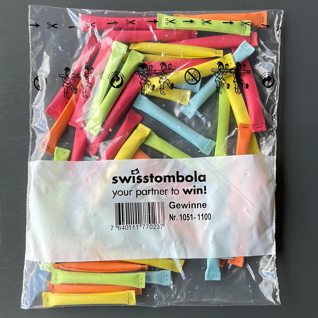 50 Swisstombola Sicherheitslose Treffer mit Nummer (5-farbig)
