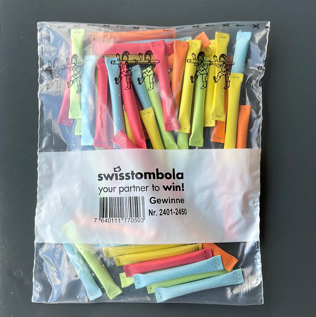 50 Swisstombola Sicherheitslose Treffer mit Nummer (5-farbig)