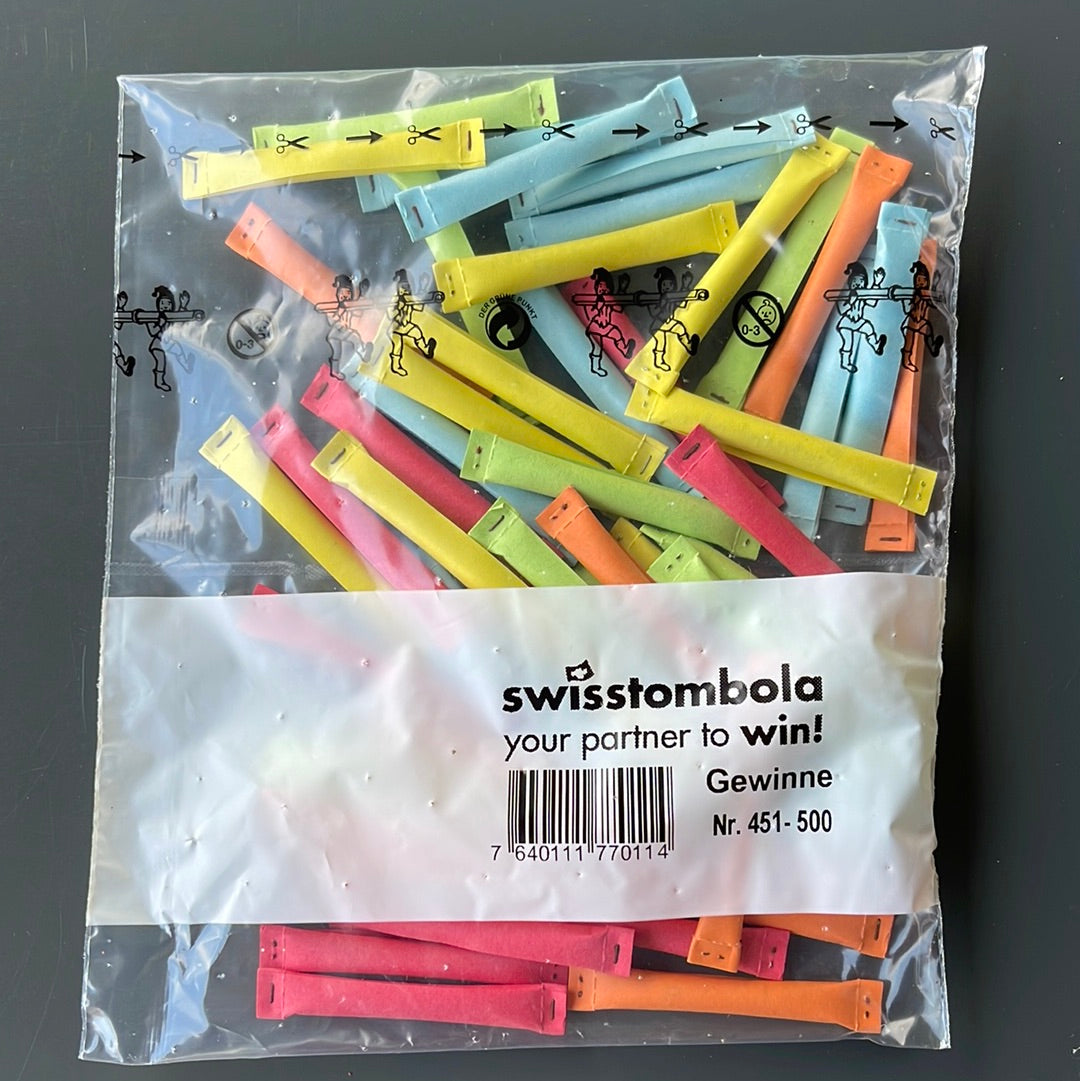 50 Swisstombola Sicherheitslose Treffer mit Nummer (5-farbig)