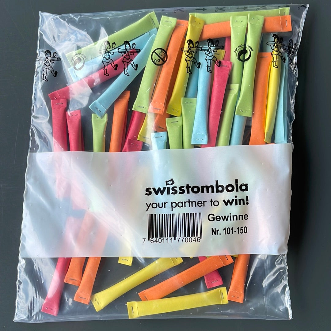 50 Swisstombola Sicherheitslose Treffer mit Nummer (5-farbig)