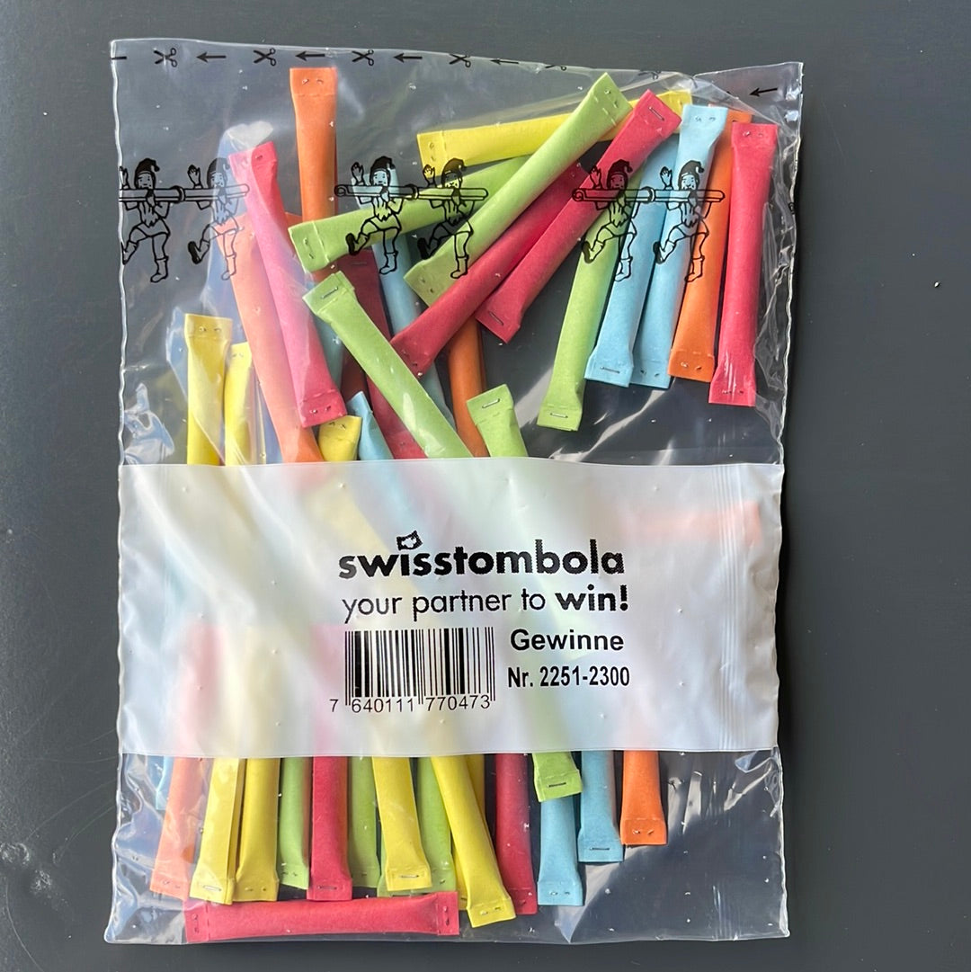 50 Swisstombola Sicherheitslose Treffer mit Nummer (5-farbig)