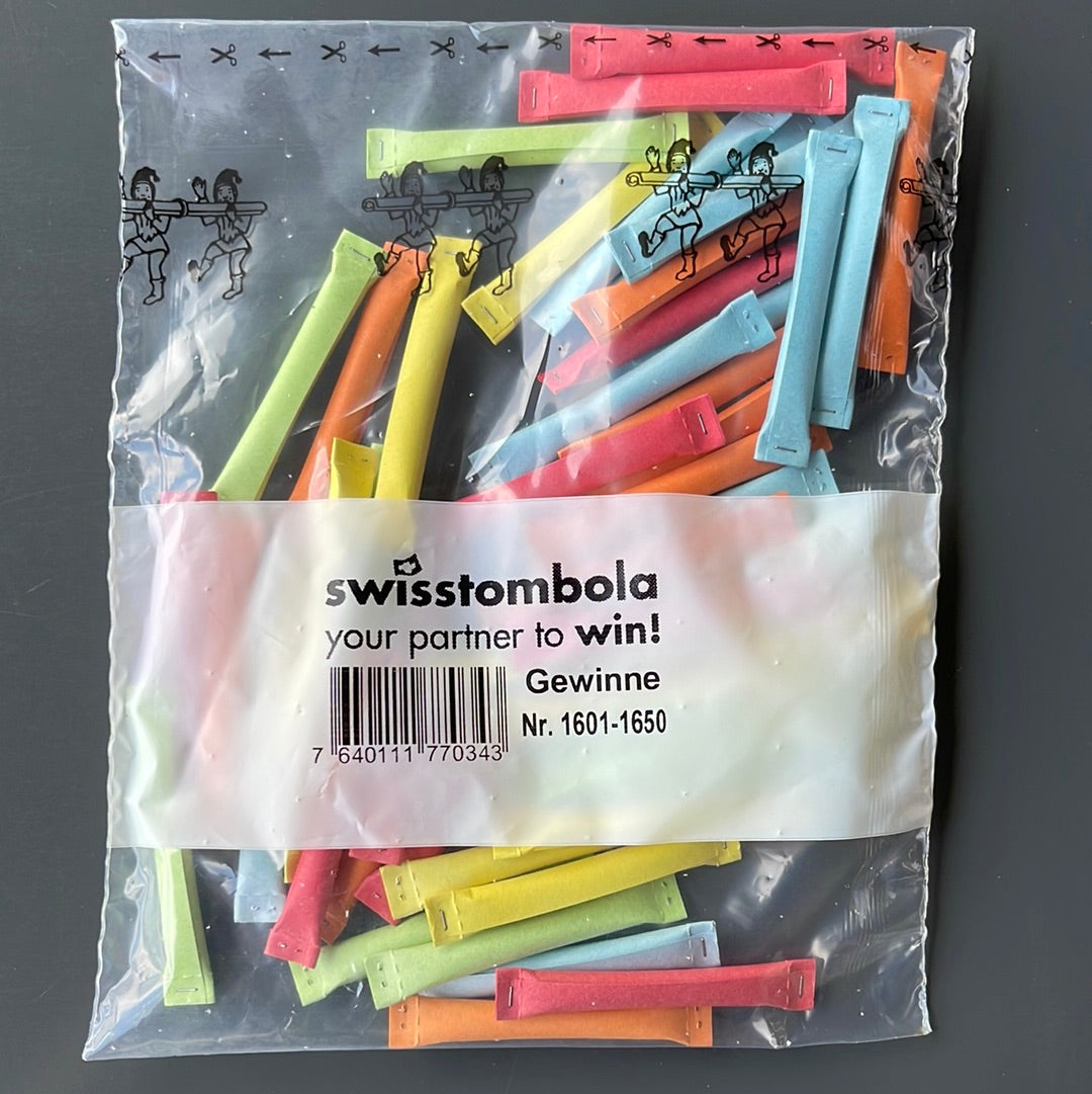 50 Swisstombola Sicherheitslose Treffer mit Nummer (5-farbig)
