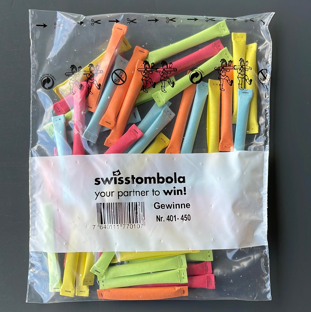 50 Swisstombola Sicherheitslose Treffer mit Nummer (5-farbig)